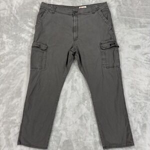 Wrangler Pants Mens 42x32 Gray Cargo Ripstop Relaxed Workwear Utility Gorpcore